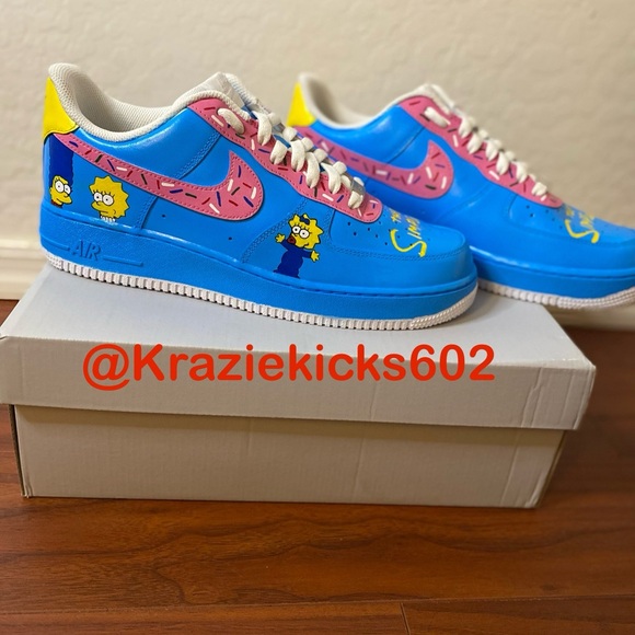 Mens custom nike Air Force 1 (simpsons V1) size 9.5 - Picture 4 of 5